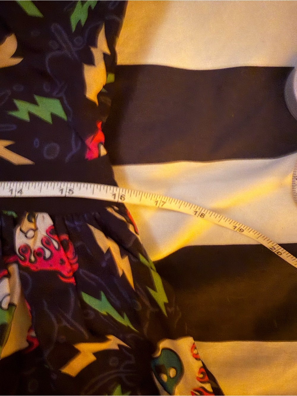 Sourpuss Black Retro Lightning & Eyeball Print Fit-and-Flare Dress - Picture 5 of 7